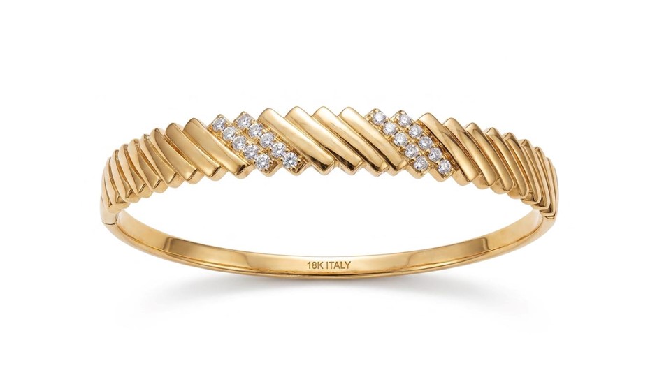 18KGF/ITALY Yellow Gold Bonded bangle -(stamped 18KGF/ITALY)-Bonus Gift