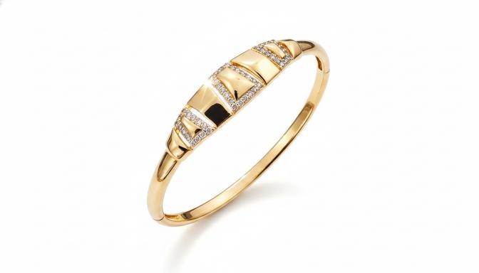 18KGF/ITALY Yellow Gold Bonded bangle -(stamped 18KGF/ITALY)-Bonus Gift