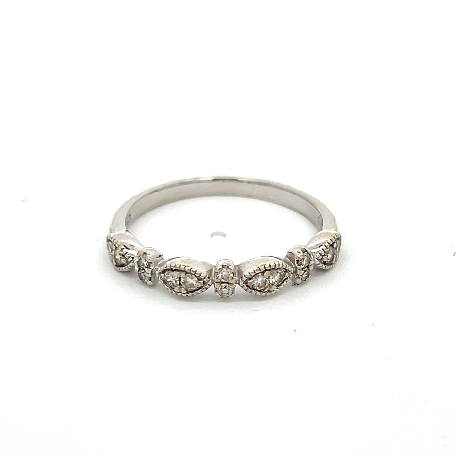 9Ct White Gold Diamond Band Ring