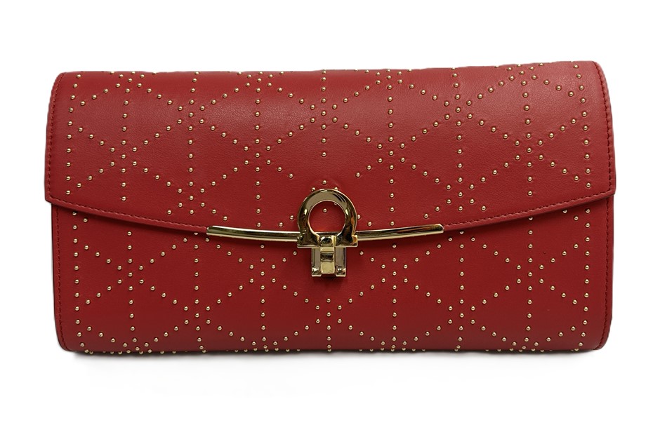 Salvatore Ferragamo Gancini Studded Clutch Bag