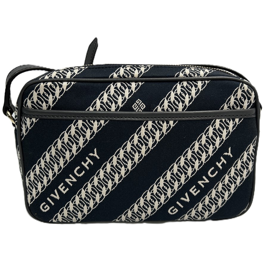 Givenchy Navy Chain Jacquard Crossbody Camera Bag