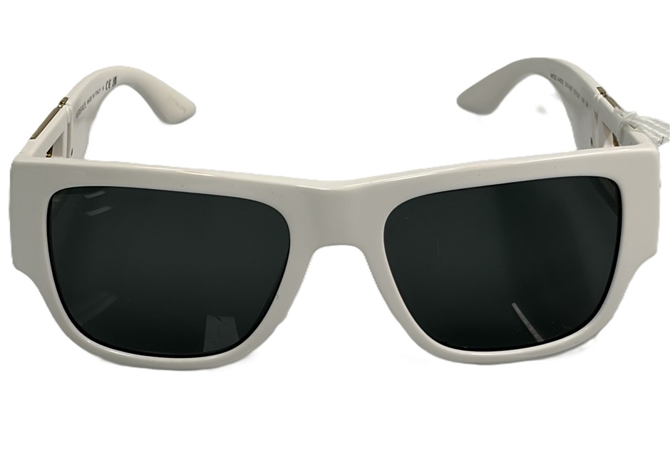 Versace Greca White Rectangular Frame Sunglasses