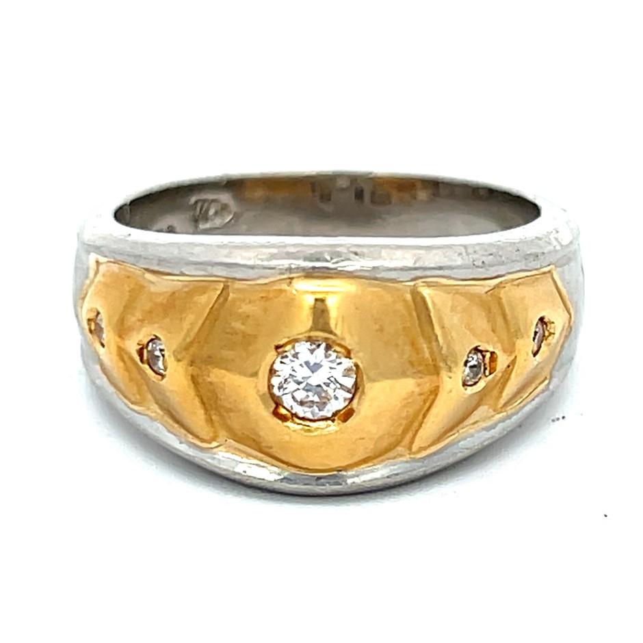 18ct Yellow Gold & Palladium Dress Ring