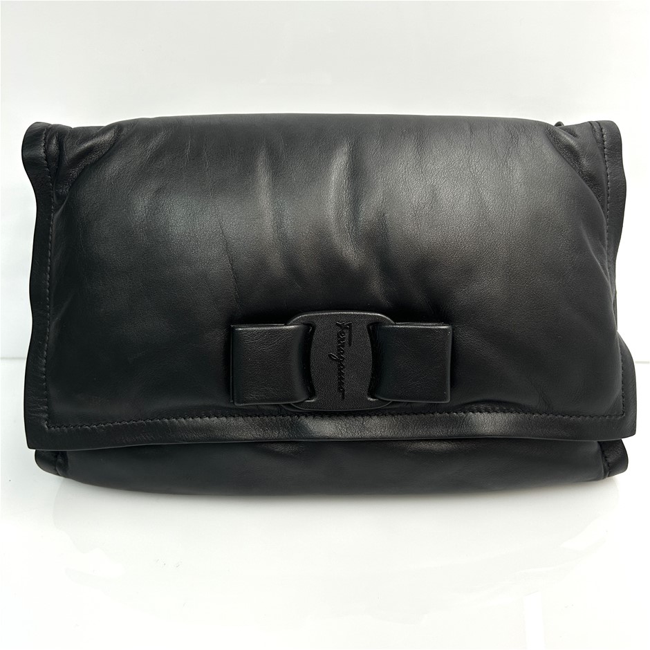 Salvatore Ferragamo Vara Bow Black Leather Shoulder Bag