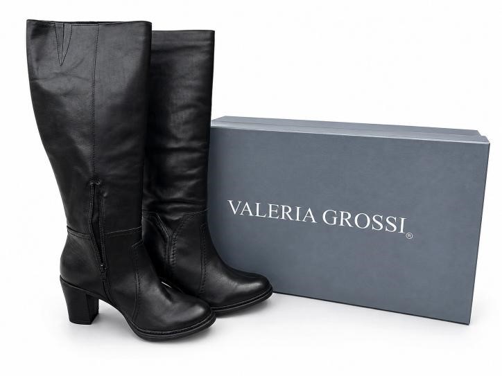 5 Pairs VALERIA GROSSI Callum Women’s Black High-Heel Knee-High Boots – Ass