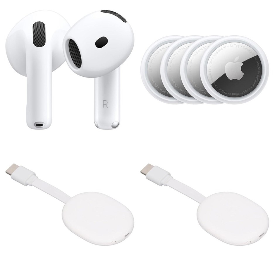 4 x Electronics. RRP -$500. 1 x APPLE AirPods (1st Gen). 1 x APPLE AirTag (
