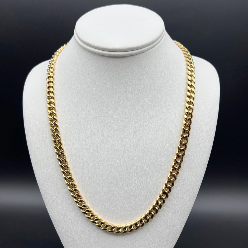 18K Gold-Filled Cuban Chain Necklace, 8MM Wide - 50.8cm