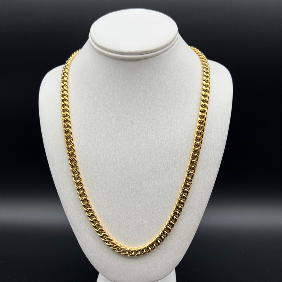 18K Gold-Filled Cuban Chain Necklace, 8MM Wide - 60.9cm