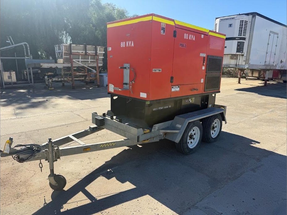 <p>2017 Perkins 80kVA Trailer Mounted Generator **Mildura**</p>