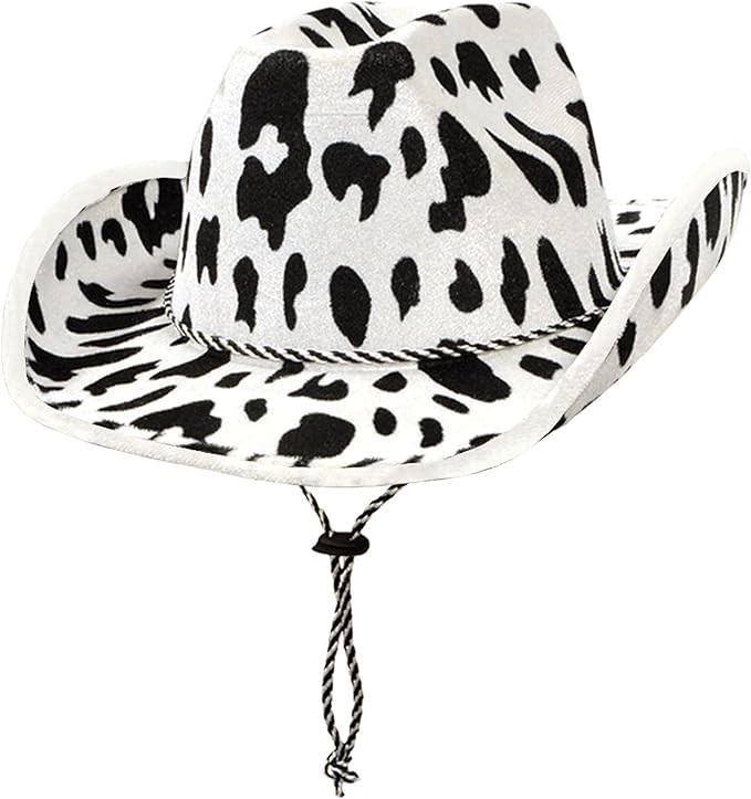 BEISTLE Cow Print Cowbot Hat, White/Black, 60830. Buyers Note - Discount F