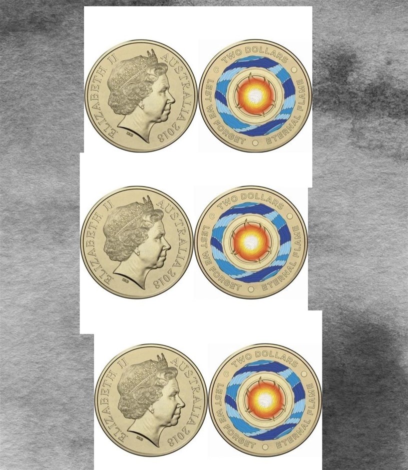 2018 Eternal Flame Lest We Forget Fire Two Dollar $2 Coin Australia - UNC