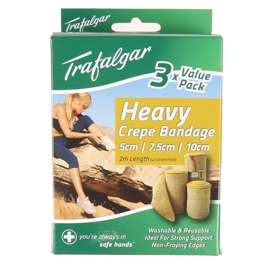 8 x Packs of 3 TRAFALGAR Crepe Bandages.