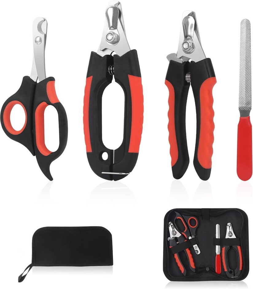 Dog Nail Clippers Trimmer Set, Quick Safety Guard to Avoid Over-Cutting, St