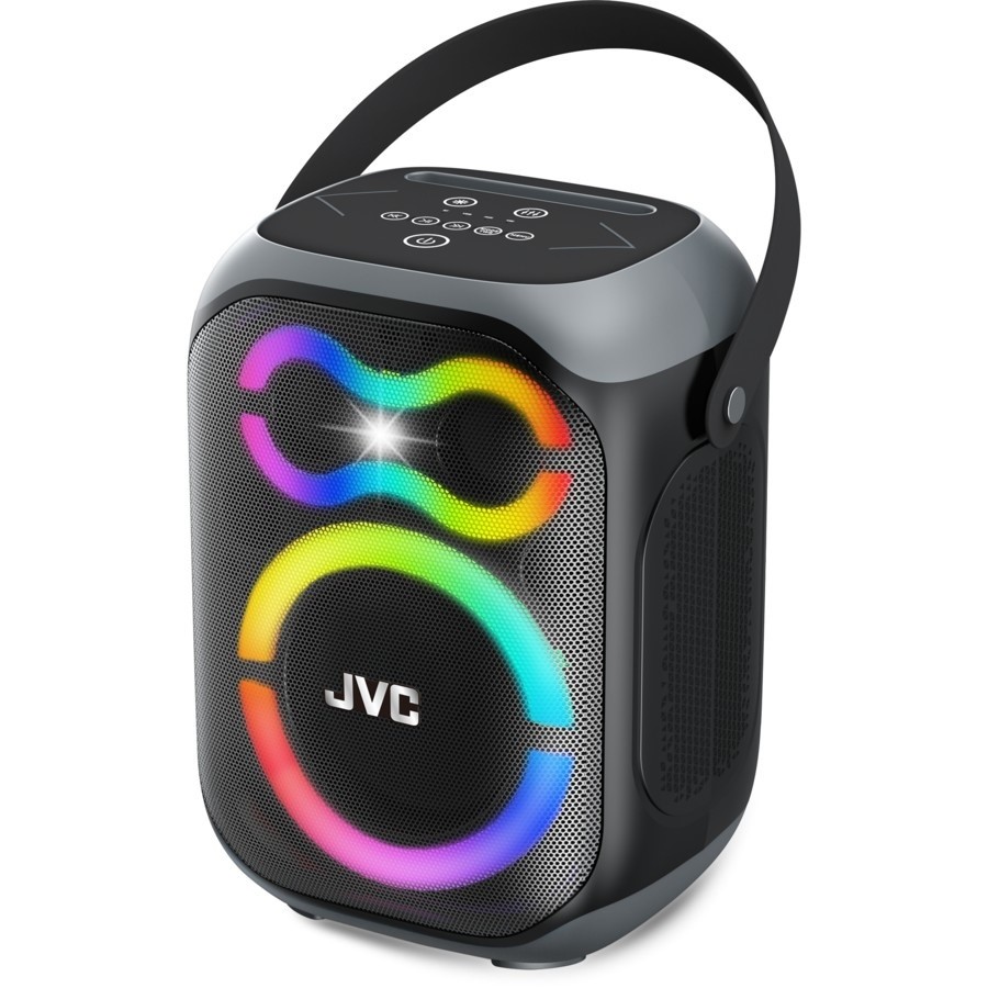 JVC Party Speaker with Stand and Dual Microphones, Black NB: No mic