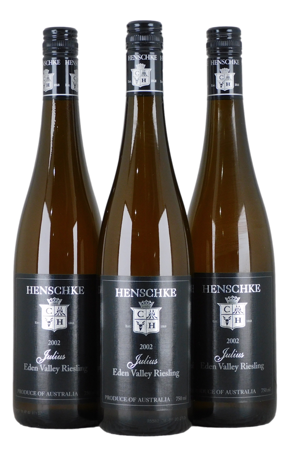 Henschke Julius Riesling 2002 (3x 750mL), Eden Valley.