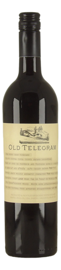Bonny Doon Vineyard Old Telegram Mataro 2016 (1x 750mL), California.