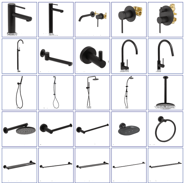 Bathroom Pack Matt Black 2