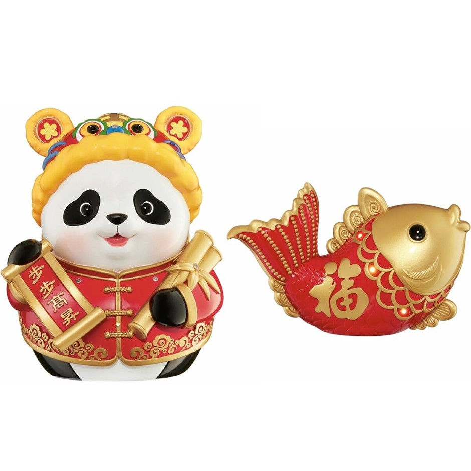 2 Pack x Lunar New Year Resin Nightlights Panda And Fish. Buyers Note -