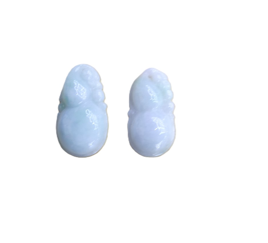 ( 2 Pack ) Chinses Carved Ice - Variety Jade Pendant With Box
