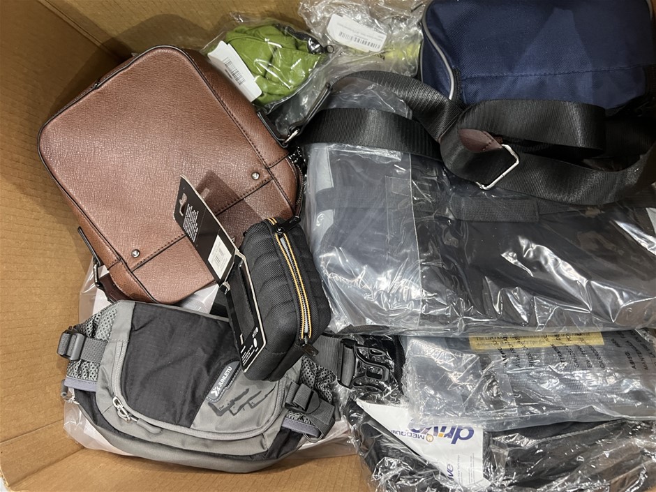 Assorted Box Of Bags. NB: Photo as is. Some Not in Original Packaging, Some