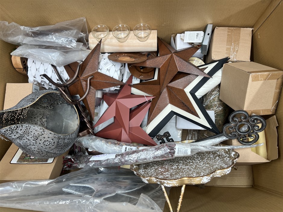 Assorted box Home Decorations. NB: Photo as is. Some Not in Original Packag