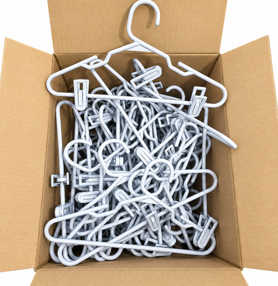 48PCS Plastic Clothes Hangers with Clips