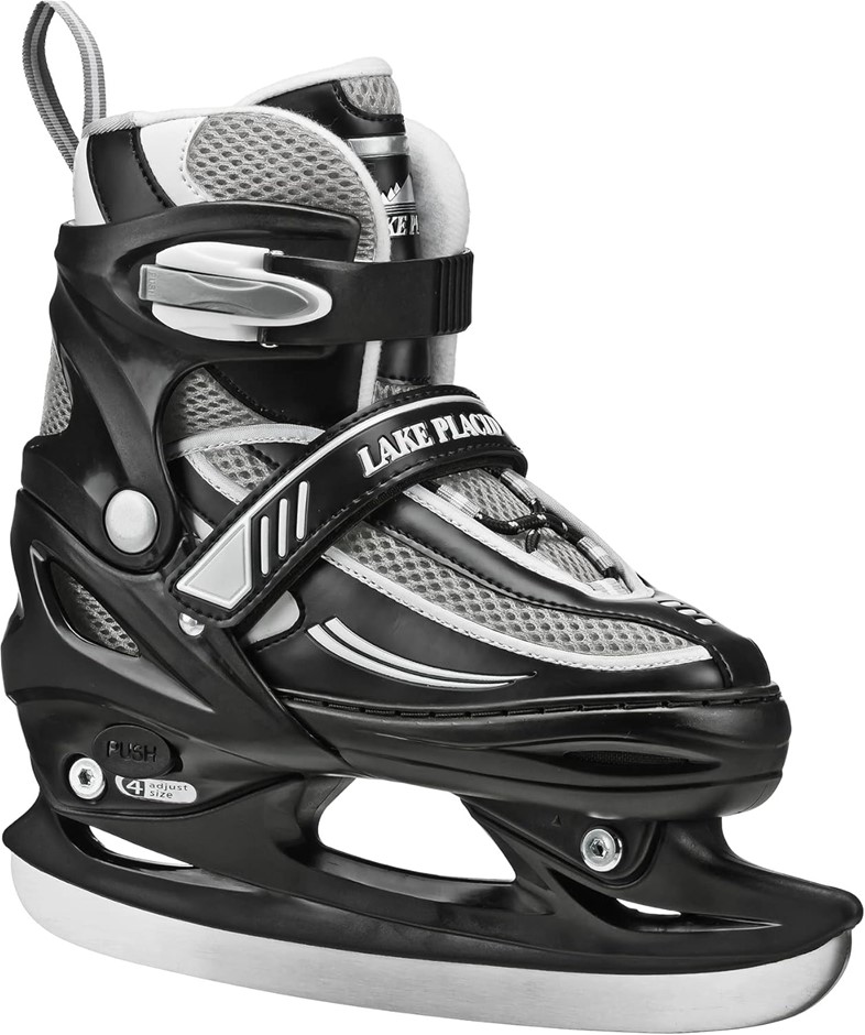 LAKE PLACID Boys' Summit Adjustable Ice Skate, Size Medium / US 1-4 / EU 32