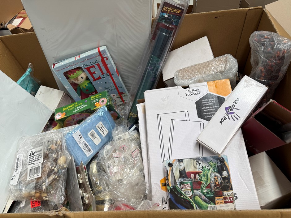 Assorted Box of Homeware Items incl: Manilla Folders, Gaming Mats, Jeweller