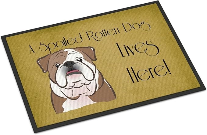 CAROLINE'S TREASURES 18 x 27" English Bulldog Spoiled Dog Lives Here Doorma
