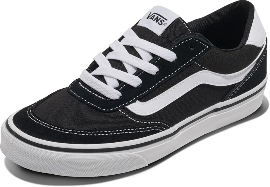 VANS Women's Brooklyn LS Sneaker, US10/EU41, Suede/Canvas Black/White, VN00