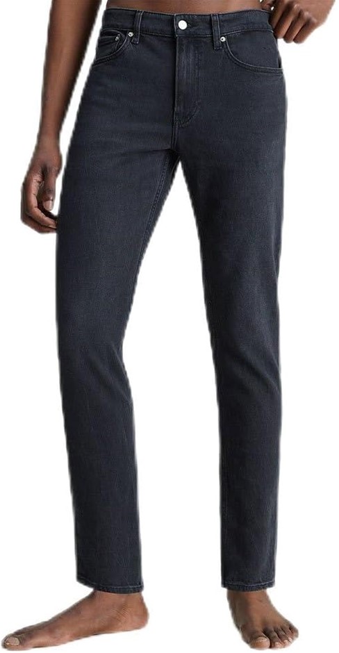 CALVIN KLEIN Men's Slim Taper Jeans, 28W x 32L, Denim Washed Black, J30J323