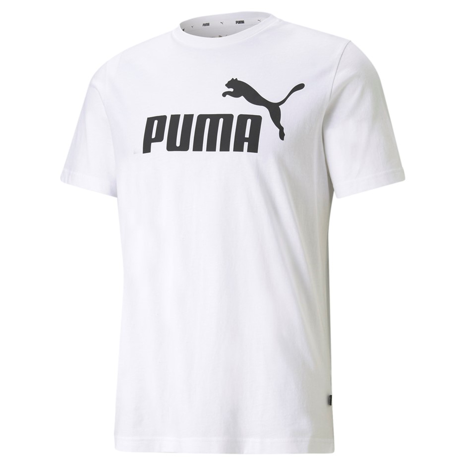 PUMA Men's Essential Logo Tee, Size L, Cotton, White. Buyers Note - Discou