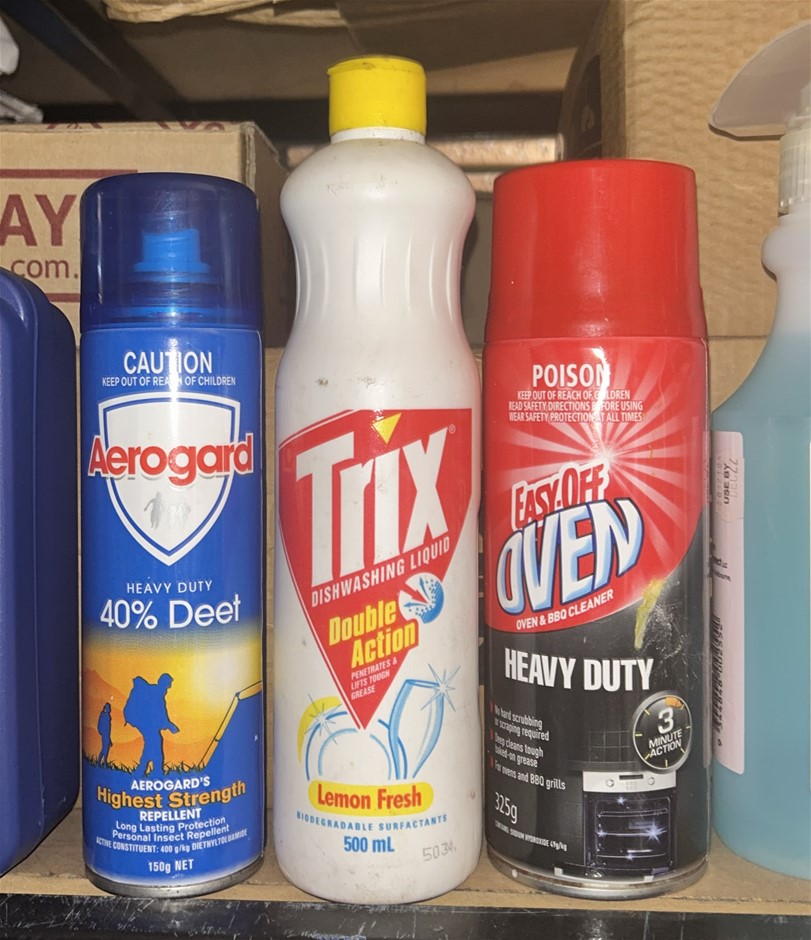 1x Repellent, 1x Dishwashing Liquid, 1x Oven & BBQ Cleaner
