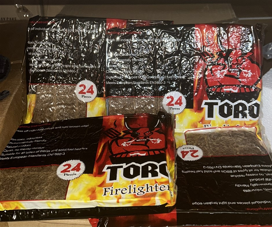 4x TORO Firelighter Packs (24 Pieces Each)