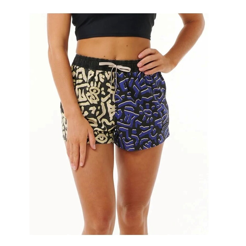 RIP CURL Women’s Search 3 Inch Volley Shorts, Size XL, Washed Black. RRP: $