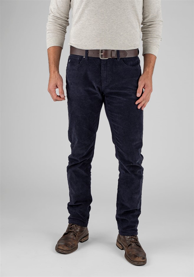 TAILOR VINTAGE Men's Stretch Slim Corduroy Pant, Size 32x32, Dark Navy. Bu
