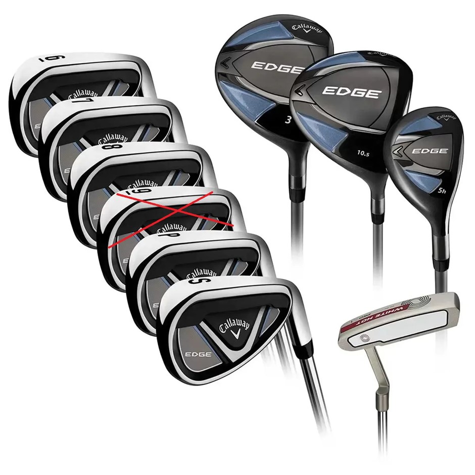 CALLAWAY Edge Men's 9 Piece Right Handed Regular Flex Golf Club Set, Black