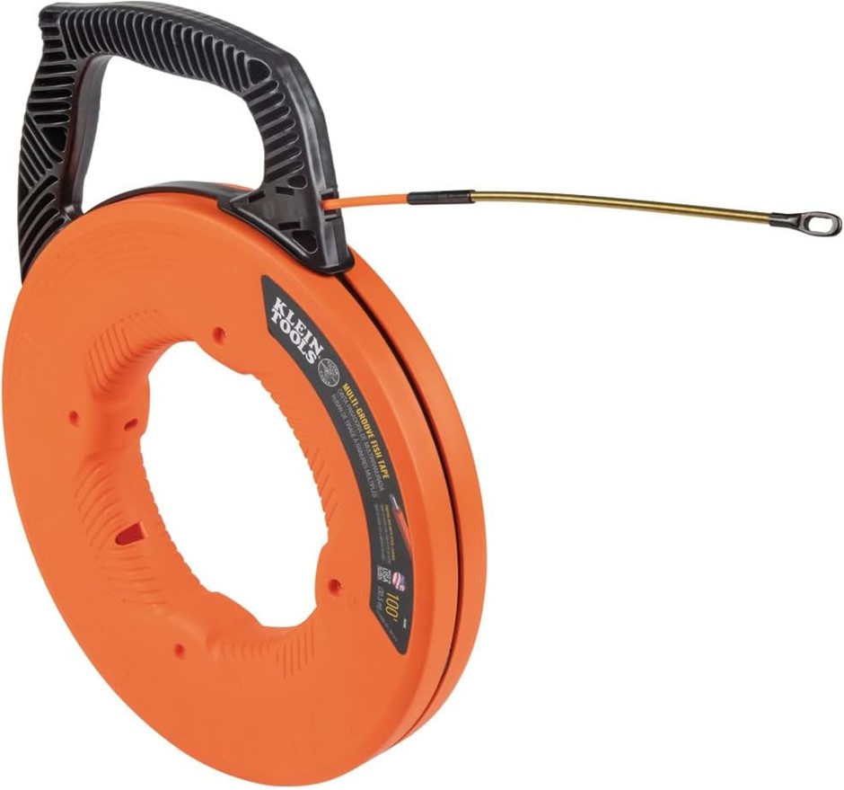 KLEIN TOOLS 56380 Fish Tape, Multi-Groove Fiberglass Wire Puller with Spira