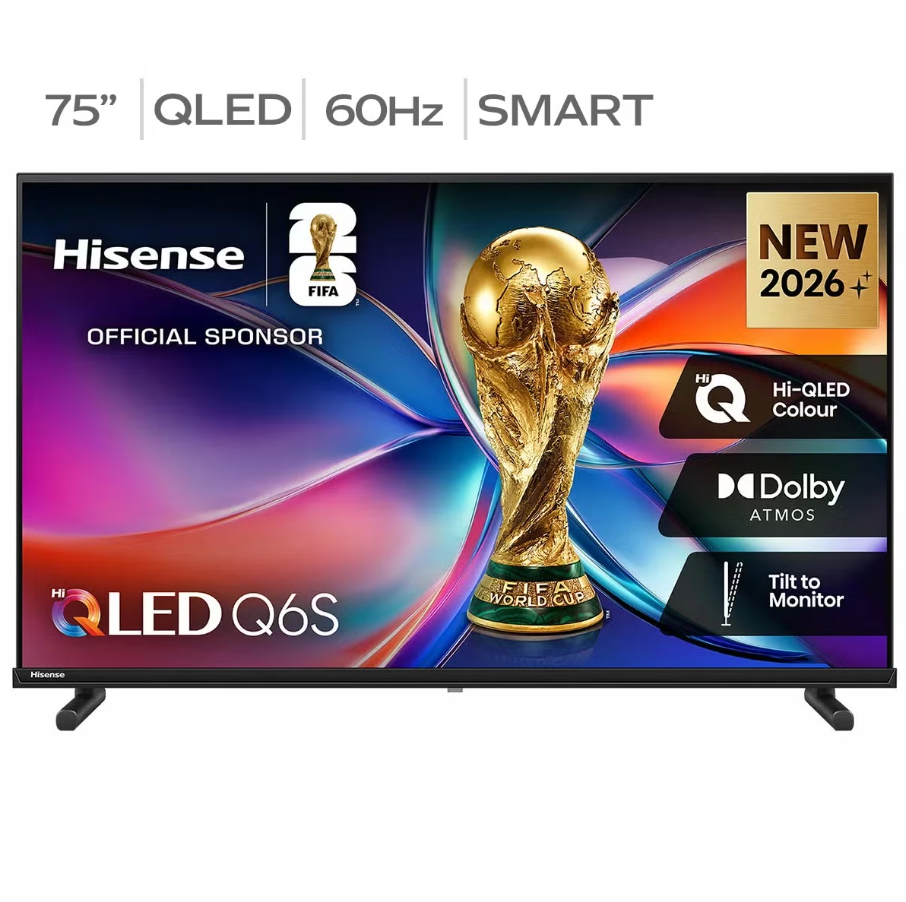 SAMSUNG Hisense 75 Inch Q6SAU QLED 4K Smart TV, 75Q6SAU.