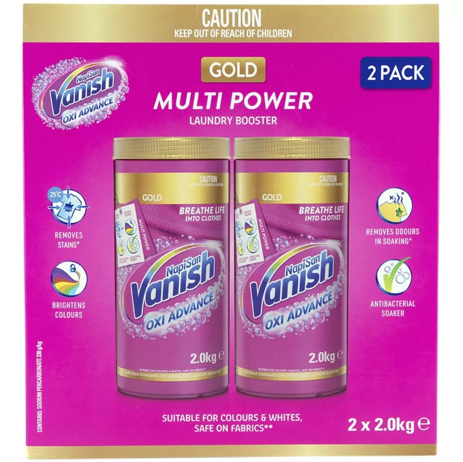 VANISH Napisan Gold Oxi Action Stain Remover Powder (2kg x 2).