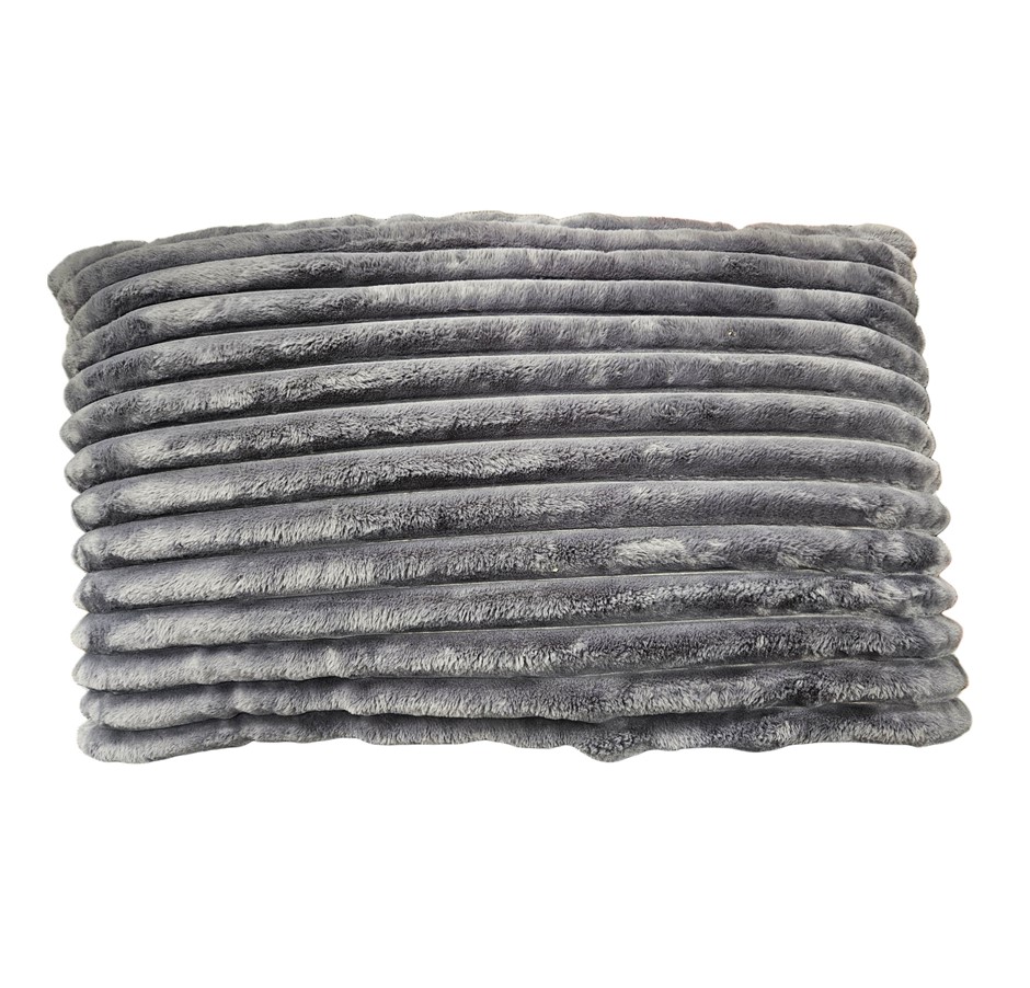 TRULY SOFT Extra Large Faux Fur Pillow, 76cm x 122cm, Charcoal Grey. N.B: P