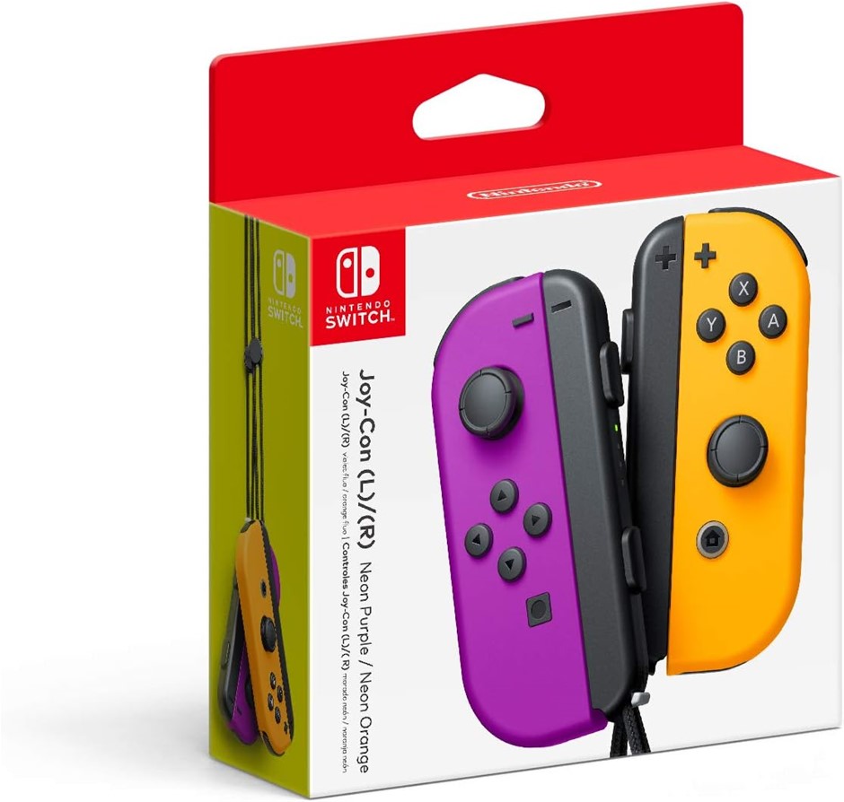 NINTENDO Switch Neon Purple/ Neon Orange Joy-Cons. NB: Minor Use.