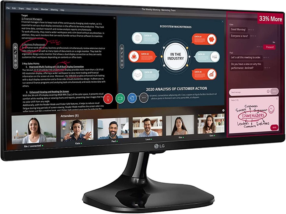 LG 25 Inch UltraWide LED Monitor - 25UM58. NB: Minor Use. Not In Original B