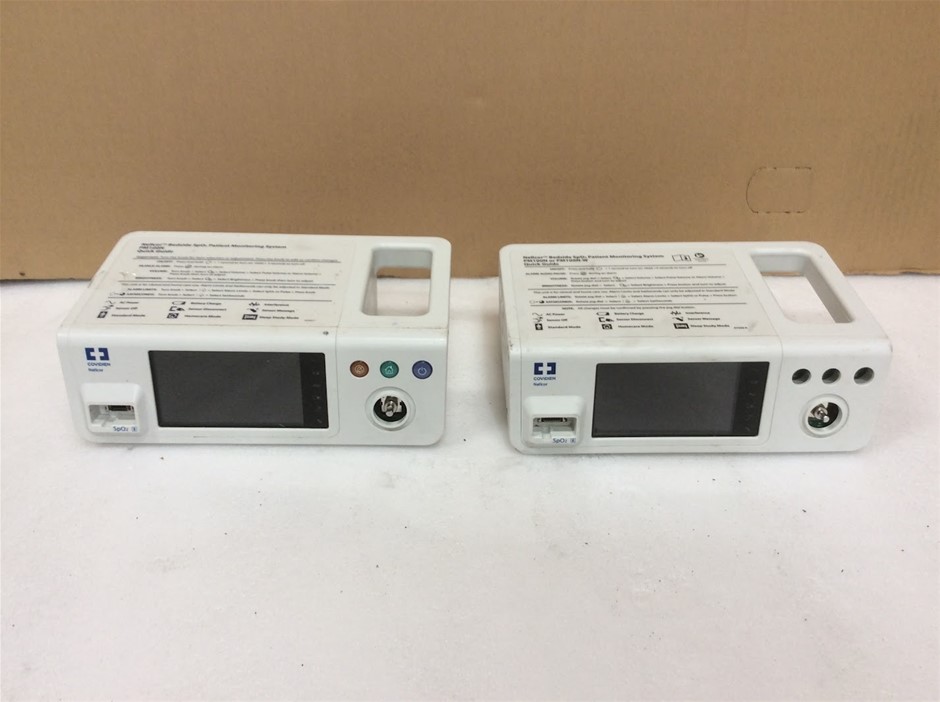 Covidien Nellcor PM100N Bedside SpO2 Patient Monitoring System (Lot of 2)