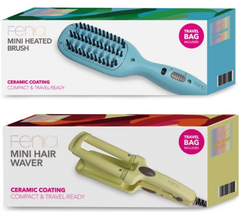 BUNDLE of FENICI Mini Hair Waver + FENICI Mini Heated Brush NB: minor use