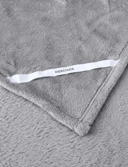 Heritage Faux Fur Blanket in Grey 240x260cm NB: dusty from storage, not in