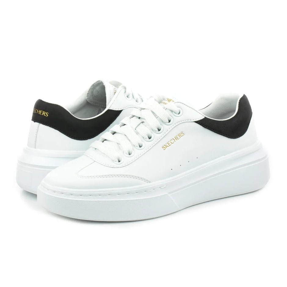 SKECHERS Women's Cordova Court Shoes, Size US8.5, White/Black (WBK), 185060