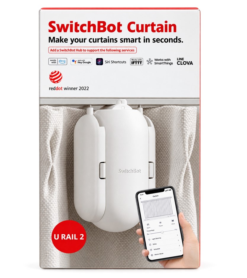 SwitchBot Curtain Smart Electric Motor - Wireless App or Automate Timer Con