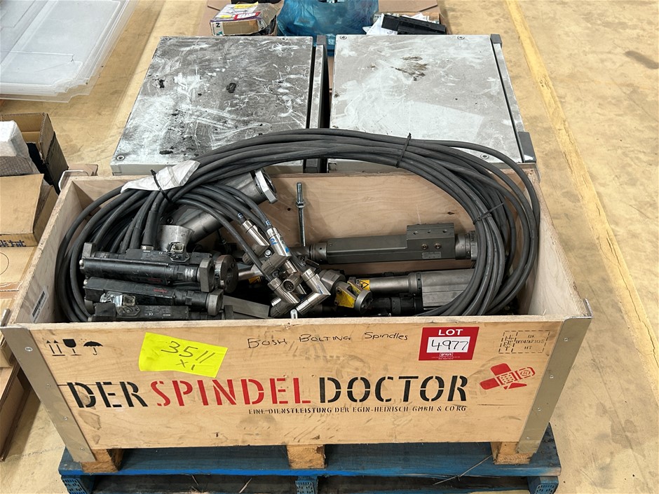 Crate of Bosch Rexroth Spindles & 2x SB356 Industrial Tightening Systems