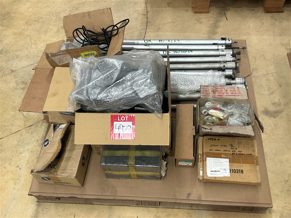 Pallet of Assorted Makino CNC Machine Spare Parts